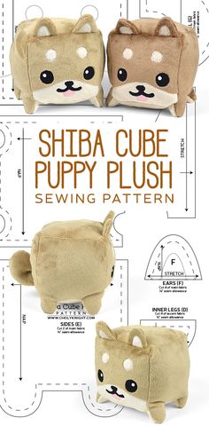 the stuffed animal is shown with instructions to make it look like they're ready for sewing