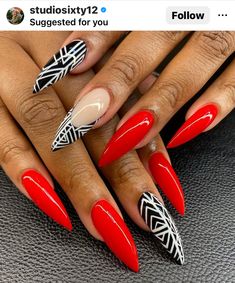 Split Nail Designs, Vibrant Nail Designs, Human Creation, Red Pedicure, Nail Decor, Sassy Nails, Diva Nails, Glamour Nails, Nice Nails