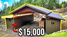 the $ 15, 000 garage has been built in an area that looks like it could be