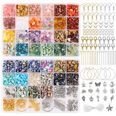 PRICES MAY VARY. 【Rich colors】There are 720 crystal beads, 40 assorted color in total, 18 of each color. And beads for rings sizes ranging from 5mm to 8mm, they are irregular shapes, brilliant and gorgeous, great for any jewelry and ring making. 【Great Jewelry Making kit 】This Ring making kit also includes complete accessories, such as earring hooks, head pins, eye pins, lobster clasps, buckles, jump loops, pendants, 1rolls of 0.5mm crystal thread. Most accessories include two colors of gold and Beads Kit, Earring Making Supplies, Diy Jewelry Necklace, Jewelry Making Kits, Pulseras Diy, Jewelry Making Kit, How To Make Rings, Diy Crystals, Bead Kits