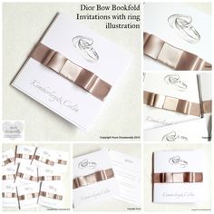 the instructions for how to make a diy wedding card with ribbon and rings on it