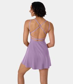 Women’s Crisscross Backless Flare Mini Slip Dance Active Dress - Halara Barre Ballet, Workout Dress, Active Dress, Orchid Bouquet, Mini Slip, Flare Mini Dress, Medium Dress, Skating Dresses, Girls Fashion Clothes