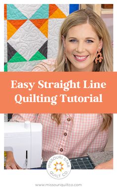 Watch this tutorial for how to do an easy straight line quilt. You can definitely stitch in the ditch. But what happens if you've got big spaces between your seams and still want the straight line quilting look? How To Stitch In The Ditch, Fast Track Quilt Pattern Free, Stitch Length For Machine Quilting, Stitch In The Ditch Tutorial, Easy Machine Quilting For Beginners, Grid Quilting Designs, Straight Line Quilting Designs Patterns