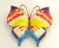 Estate Colorful Rust Purple Yellow Aqua White BUTTERFLY Brass Enamel Brooch Pin | eBay Jewelry Nature, Colorful Butterfly, Purple And Yellow, Enamel Brooch, White Butterfly, Colorful Butterflies, Aqua Blue, Nature Art, Brooch Pin