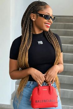 Beautiful and stunning coloured hair styles you should see. Coloured hair styles are amazing and sassy. However, be conscious of the colours that fits your body colour and shape of your head. Remember to follow us on all our social media handles. Facebook Pinterest Instagram and Twitter. Hairstyle Ideas For Black Women, Ombre Braids, Ghana Braids Hairstyles, Ghana Braids