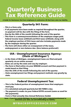 a green flyer with the words,'quartry business tax reference guide '