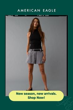 High-stretch twill with no shortage of comfort/Pleated leg/This short is Real Good: Made with the planet in mind & a promise to continue to do better. Trendy Short Length Bottoms For Business Casual, Trendy Business Casual Short Bottoms, Trendy Short Length Business Casual Bottoms, Trendy Pants With Built-in Shorts For Work, Trendy Workwear Pants With Built-in Shorts, Mid-rise Bottoms With Built-in Shorts For Work, Trendy Fitted Shorts For Workwear, Trendy Fitted Workwear Shorts, Modern Bottoms With Short Inseam For Workwear