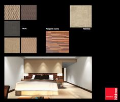 an image of a bedroom setting with different colors and materials to choose from for the bed