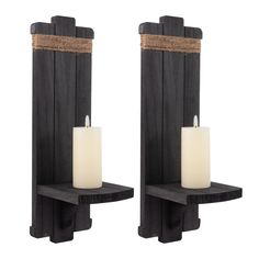 PRICES MAY VARY. Gothic Style: Our wall-mount candle holders are handcrafted, finely sanded, and varnished in black for safe, odour-free. They are very design-oriented, and the gothic style can bring a mysterious and atmospheric feeling to your home. Wide Application: This wall candle holder can support many items and you can use your imagination to decorate your home as you wish. You can not only place candles on it, but also small plant pots, vases or collectibles to add a unique charm to your Sconces For Bedroom, Western House, Candles Homemade, Wall Mounted Candle Holders, Black Sconces, Rustic Candle, Wall Candle, Bathroom Black, Living Wall Decor