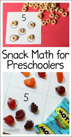 a printable snack math game for preschoolers