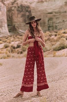 Red Wide Leg Pants For Summer Loungewear, Red Wide Leg Summer Loungewear Pants, Bohemian Red Pants For Loungewear, Bohemian Red Loungewear Bottoms, Red Bohemian Wide Leg Pants For Summer, Bohemian Red Wide Leg Pants For Summer, Red Wide Leg Sets For Summer, Red Wide Leg Summer Sets, Red Wide-leg Pants For Vacation