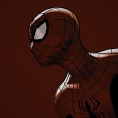 a drawing of a spider - man with his eyes closed