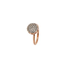 Ring in pink gold 18k set with diamonds Color Filter, Fine Rings