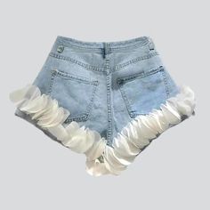 Elevate your urban style game with our latest addition to the 2024 Summer Collection the embroidered wide-leg denim shorts for ladies. These shorts are the epitome of effortless cool, featuring a unique blend of street-inspired design and delicate lace embroidery.Why These Shorts are a Must-HaveGet ready to turn heads and make a statement with these one-of-a-kind shorts. The combination of laid-back and embroidered elements creates a truly distinctive piece that exudes confidence and style.Distinctive Features: Street Meets Chic: These shorts effortlessly blend urban style with chic details, making them a versatile addition to your wardrobe. Delicate Embroidery: The intricate lace embroidery adds a touch of femininity and elegance to the laid-back distressed denim. Effortlessly Wide-Leg: T Trendy Jean Shorts With Built-in Shorts For Spring, Trendy High Rise Jean Shorts For Summer, Trendy Summer Jean Shorts, Trendy Jean Shorts For Summer, Trendy High Rise Shorts For Summer, High-waisted Shorts With Frayed Hem For Summer, Trendy Wide Leg Jean Shorts For Spring, Trendy Wide-leg Jean Shorts For Spring, Trendy Bermuda Shorts For Summer