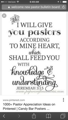 a bible verse with the words i will give you pastors according to mine heart and shall