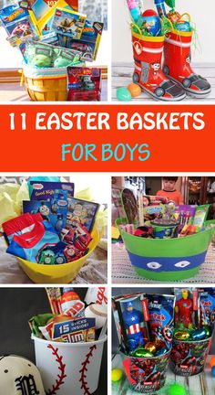 the best easter baskets for boys to give them as gifts or presentes in their own home