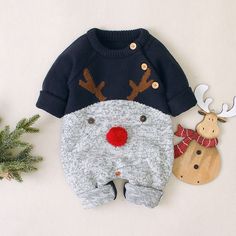 Color: Red, Size (Age): 80 (9-12M) Winter Newborn, Baby Boy Christmas, Christmas Romper, Girls Christmas Outfits, Kids Overalls, Mom Sweater, Toddler Winter, Rompers For Kids, Newborn Romper