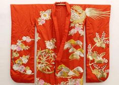 Exceptional Embroidered Japanese Ceremonial Kimono For Sale at 1stDibs Long Floral Embroidered Kimono For Wedding, Traditional Ceremonial Kimono For Festivals, Vintage Wedding Kimono With Kimono Sleeves, Vintage Long Kimono For Wedding, Ceremonial Vintage Kimono, Vintage Red Kimono For Wedding, Traditional Embroidered Kimono For Tea Ceremony, Traditional Wedding Kimono With Floral Embroidery, Wedding Embroidered Kimono With Kimono Sleeves