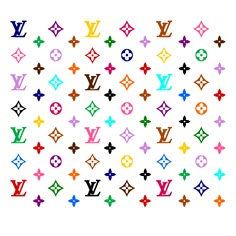 the colorful louis vuitton pattern is shown in multi - colored colors on white paper