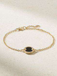 David Yurman Petite Elements 18kt gold, onyx and diamond bracelet #davidyurman #jewelry #jewelrydesigner #jewelryaddict #gold #18ktgold #onyx #diamond #bracelet #luxury #netaporter Elegant Onyx Jewelry Tarnish Resistant, Elegant Onyx Jewelry With Tarnish Resistance, Elegant 14k Gold Jewelry With Black Enamel, Elegant Black 14k Gold Bracelets, Elegant Black Bracelets In 14k Gold, Modern Round Gold Bracelet For Formal Occasions, Timeless Round Onyx Jewelry, Luxury Onyx Jewelry, Luxury Round Onyx Jewelry