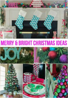 a collage of different christmas decorations and trees