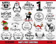 baby's first christmas svg bundle