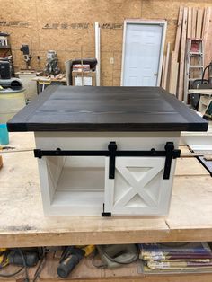 a workbench in the process of being built