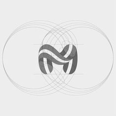 an abstract logo with the letter m in it's center, surrounded by circles