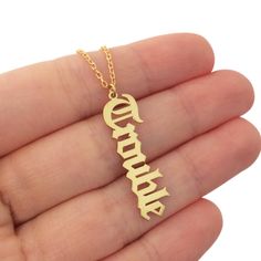 Bridesmaids Necklaces, Old English Names, Word Necklace, English Name, Bridesmaid Gifts Jewelry, Gold Chains For Men, Necklace Shop