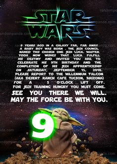 Baby Yoda using the force Invitation, Star Wars Birthday Party Invite Clone Wars Birthday Party, Yoda Happy Birthday, Star Wars Kids Party, Cute Grogu, Floating Rocks, Star Wars Theme Birthday, Yoda Birthday, Yoda Party, Yoda Cake