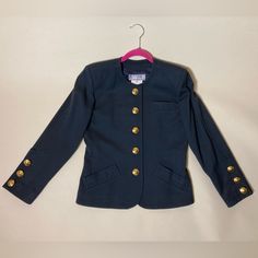 Vintage Rare Ysl Variation Early 80s Military Style Wool Jacket . A Beautiful Olive Green Color With A Touch Of Deep Blue. Gold Circular Pyramid Buttons. Crew Neck. Signature Military Style Ysl. Two Front Pockets And A Third Pocket At The Breast. Beautiful Details At The Sleeve Cuffs With Buttons. In Excellent Condition. No Holes Or Loose Threads Or Wear And Tear. Lining Is In Excellent Condition As Well. Size 36 French 100% New Wool Measurements Shoulder To Shoulder 15.5” Underarm To Underarm 1 Olive Green Color, Military Style, Wool Jacket, Military Fashion, Pyramid, Deep Blue, Blue Gold, Blazer Suit, Green Color