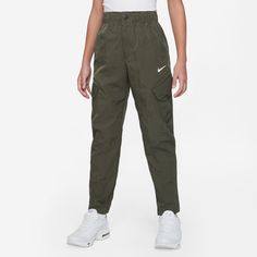 Cargo Khaki, Take Charge, Swoosh Logo, Grade School, Pocket Bag, Bottom Clothes, Extra Storage, Get Dressed, Hands Free