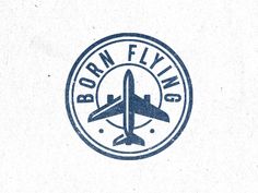 the logo for born flying, which is designed to look like an airplane with a propeller