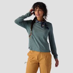 Backcountry Destination Long-Sleeve Shirt - Women's - Clothing Long Sleeve Tops For Hiking In Fall, Long Sleeve Tops For Fall Hiking, Stretch Tops For Outdoor Activities In Fall, Functional Long Sleeve Tops For Hiking, Functional Green Long Sleeve Tops, Functional Long Sleeve Tops For Outdoor, Sporty Long Sleeve Tops For Hiking, Casual Lightweight Long Sleeve Tops, Versatile Lightweight Solid Tops