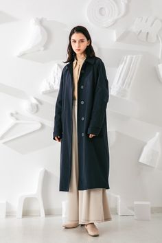 SKYE San Francisco SF shop ethical modern minimalist quality women clothing fashion Coraline Trench Coat blue 3 Gabardine Fabric, Blue Trench Coat, Cuff Design, Coraline, Oversized Fits, Modern Minimalist, Women Clothing, Fashion Clothes Women, Duster Coat