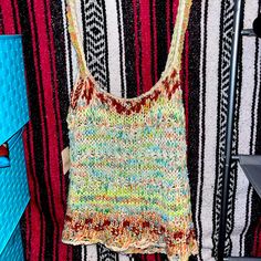 Nwt Never Worn Free People Knitted Colorful Tank Top. Tag Says Xs. Tags| Green, Nature, Park, Outdoors, Earth, Ecosystem, Vegan, Skate, Alternative, Y2k, 90s, 80s, 70s, 2000s, Designer, Hippie, Boho, Bohemian, Nature, Hiking, Outdoors, Crystal, Fairycore, Vintage, Retro, Mod, Travel, 1970s, 60s, Psychedelic, Groovy, Disco, Whimsigothic, Fiona Apple, Twilight, Free People, Lana Del Ray, The Beatles, Granola, Crunchy Alternative Y2k, Fiona Apple, Nature Hiking, Nature Park, Halter Tank Top, Nike Air Max Tn, Lana Del Ray, Bow Detail Dress, Knit Tank Top