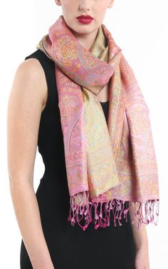 The complex stately design is woven with silk and coloured in a beautiful pastel pink enriched with gold. This soft silk pashmina will allow your body to relax in its gentle feel. Don't enjoy the luxurious comfort that this scarf provides alone but get it for someone you adore. You can use this silk pashmina as a scarf or hang it around your shoulders in a magnificent fashion. Elevate your summer style with our luxurious pure silk scarf, the perfect accessory for any occasion. Whether you're lou Brandy Rose, Indian Scarf, Pink Silk Scarf, Eid Gift, Scarf Gift, Adore You, Pashmina Scarf, Pink Silk, Pure Silk