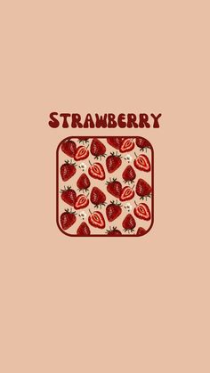 a strawberry pattern with the words strawberry on it