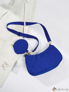 Bird in Bag - Leather Hobo Bag with Coin Pocket Blue Rectangular Baguette Bag For Shopping, Blue Rectangular Baguette Bag With Adjustable Strap, Blue Rectangular Baguette Bag With Large Capacity, Blue Large Capacity Pouch Bucket Bag, Large Capacity Blue Pouch Bucket Bag, Blue Pouch Shoulder Bag With Detachable Strap, Blue Large Capacity Pouch Bag, Casual Blue Shoulder Bag With Removable Pouch, Large Capacity Blue Pouch Bag