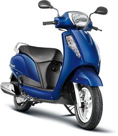 a blue scooter is shown on a white background