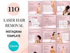 Laser Hair Removal Template, Hair Removal Template, Editable Canva Template, Hair Removal Brand Kit This one-time investment will give you a lifetime of incredible posts for your social media accounts, saving you the time and money it would otherwise cost to create posts on the regular. Whether you're managing your own clinic or running a beauty brand, it's important to have a steady stream of engaging posts that build your following and encourage people to turn into paying customers. With this Messages Instagram, Publication Facebook, Social Media Accounts, Brand Kit, Med Spa, New Launch, Laser Hair, Laser Hair Removal, Instagram Template