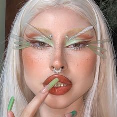 Mythical Makeup, Eboy Makeup, Punk Makeup, Green Makeup, Fairy Makeup