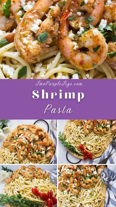 Shrimp Pasta Pasta With Feta Cheese, Pasta With Feta, Feta Sauce, Seared Shrimp, Pasta With Garlic, Favorite Pasta Recipes, Crowd Pleasing Recipes, Garlic Pasta