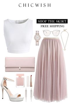 Shop The Outfit, Tulle Maxi Skirt, Clothing Model, Female Clothing, Chic Outfit, The Outfit, Fancy Outfits, Skirt Dress, Outfit Casual