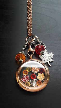 Fall Floating Charm Locket Necklace by PrettyPalazzo www.etsy/shop/prettypalazzo $48 Locket Chain, Cheap Diamond Rings