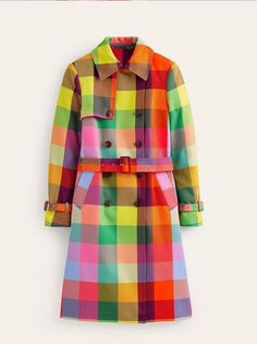 Plus Size Stule, Plus Size Coats & Jackets, Tops Online Shopping, Boden Women, Trench Coat Style, Check Coat, Fall Plaid, Belted Trench Coat, Plaid Coat