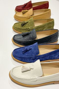 Polished and preppy….that is the Hunley Tassel Loafer. In soft leathers and suedes in a range of colors,  with a classic tassel detail, these are the perfect shoe to transition into fall. Casual Slip-on Loafers With Tassels, Casual Tassel Slip-on Loafers, Casual Flat Loafers With Tassels, Casual Flat Tassel Loafers For Fall, Casual Tassel Loafers For Fall, Chic Suede Slip-on Tassel Loafers, Fall Leather Moccasins With Tassels, Casual Slip-on Moccasins With Tassels, Fall Tassel Slip-on Moccasins