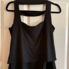 Black Spandex/Poly Blend Two Layer Tank. Layering Tanks, Black Tan, White Tops, Black And Tan, White House Black, White House Black Market, House Black, Black House, White House