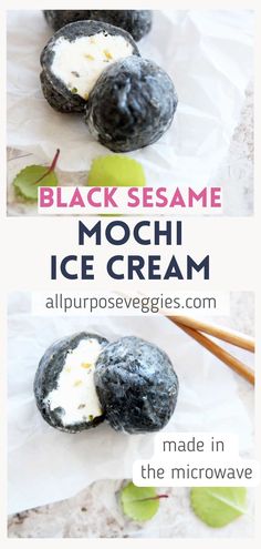 black sesame mochi ice cream is made in the microwave and it's ready to be eaten