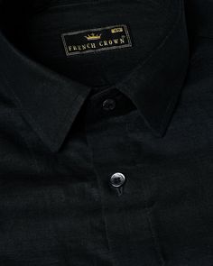 No other shirt can beat the breathability and airiness of a linen shirt. Blended with premium cotton for durability, this jade black shirt boasts a regular spread collar, and button-through closure. Style this with formal light regular-fit trousers and oxford shoes for a stylish look. Fused collar and cuffs, collar stand and flat felled side seams provide structure and stability to all our shirts. Linen-Cotton blend: The structure and durability of cotton blended with the lightweight, breathable Casual Linen Shirt, Formal Casual, Fitted Trousers, Black Textures, Luxury Linen, Pure Linen, Collar And Cuff, Linen Shirt, Full Sleeve